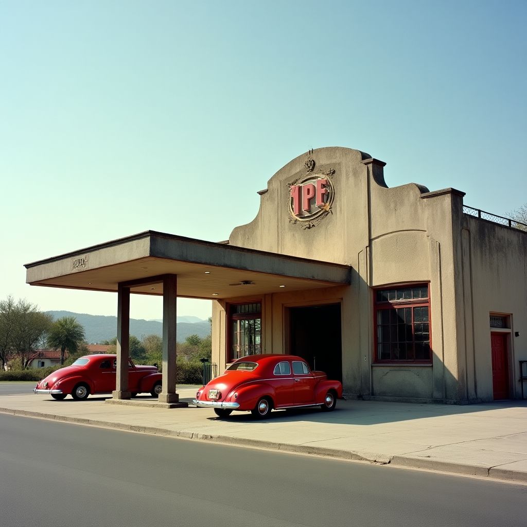 Estación YPF histórica de los años 40