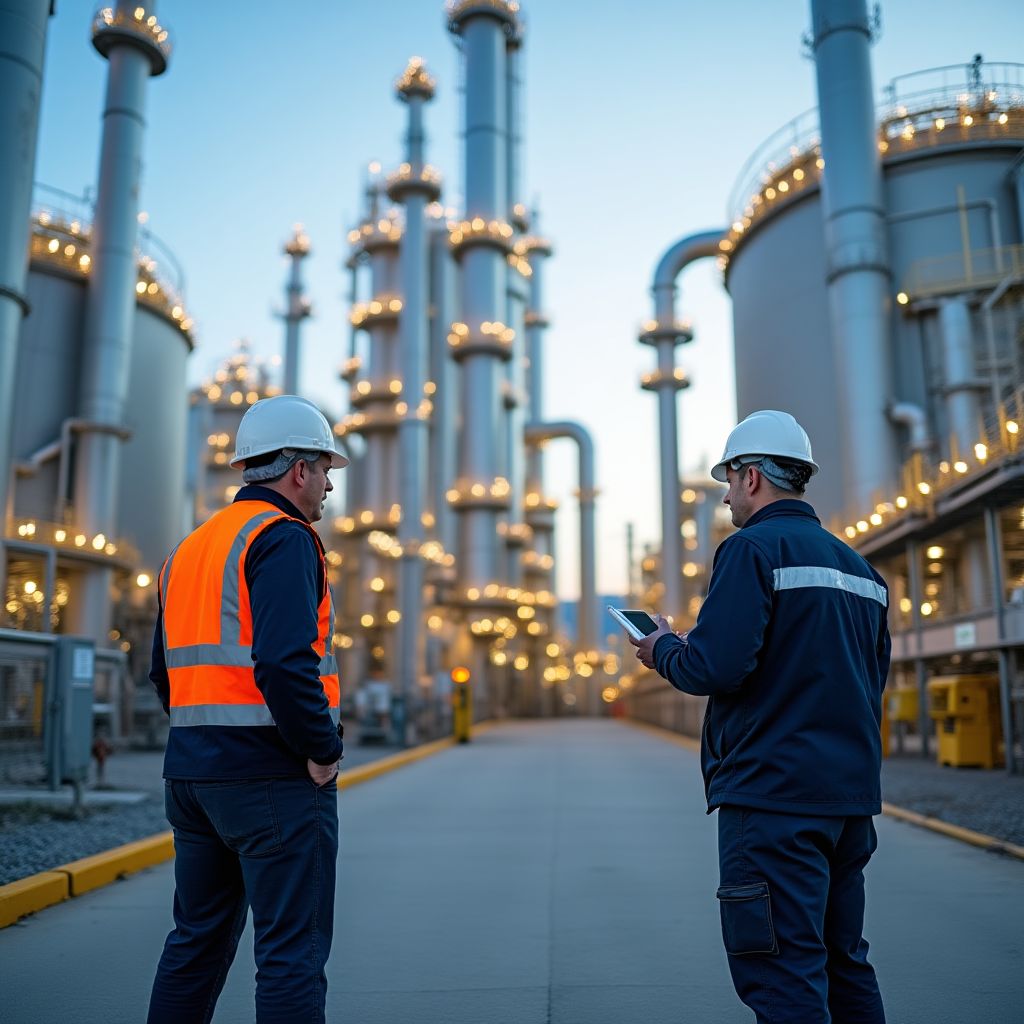 Trabajadores YPF en refinería